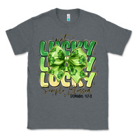 Charcoal Heather Not Lucky Simply Blessed Classic Tee - CowhideDigitalArt
