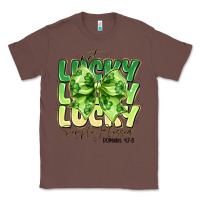 Chestnut Not Lucky Simply Blessed Classic Tee - CowhideDigitalArt