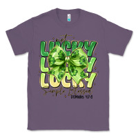 Lavender Not Lucky Simply Blessed Classic Tee - CowhideDigitalArt