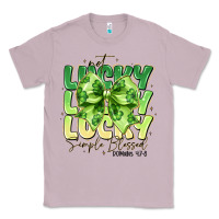 Lilac Not Lucky Simply Blessed Classic Tee - CowhideDigitalArt