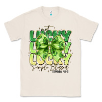 Natural Not Lucky Simply Blessed Classic Tee - CowhideDigitalArt
