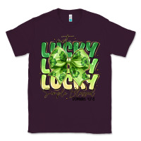 Plum Not Lucky Simply Blessed Classic Tee - CowhideDigitalArt