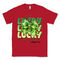 Red Not Lucky Simply Blessed Classic Tee - CowhideDigitalArt