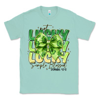 Seafoam Not Lucky Simply Blessed Classic Tee - CowhideDigitalArt