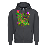 Smoke Louisiana map Mardi Gras Zipper Hoodie - NancyCooperArtShop