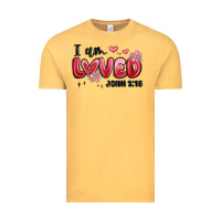 Vintage Mustard i am loved john 3 16 Vintage Tee - MaliasSmallBusiness