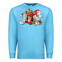 Ocean Blue christmas joy girl gnome Premium Sweatshirt - CowGirlArtShop