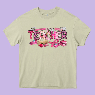 Breast Cancer Teacher Heavy Core Tee Designed By Artiststas