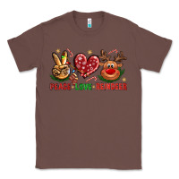 Chestnut peace love reindeer christmas Classic Tee - NancyCooperArtShop
