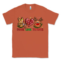 Copper peace love reindeer christmas Classic Tee - NancyCooperArtShop