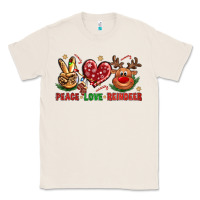 Natural peace love reindeer christmas Classic Tee - NancyCooperArtShop