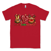 Red peace love reindeer christmas Classic Tee - NancyCooperArtShop