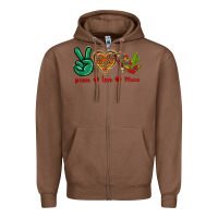 Chestnut Peace Love Mexico Zipper Hoodie - texasbilliewilder