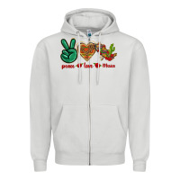 Dove Grey Peace Love Mexico Zipper Hoodie - texasbilliewilder