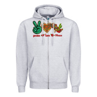 Heather Grey Peace Love Mexico Zipper Hoodie - texasbilliewilder