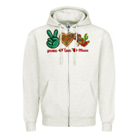 Oatmeal Heather Peace Love Mexico Zipper Hoodie - texasbilliewilder