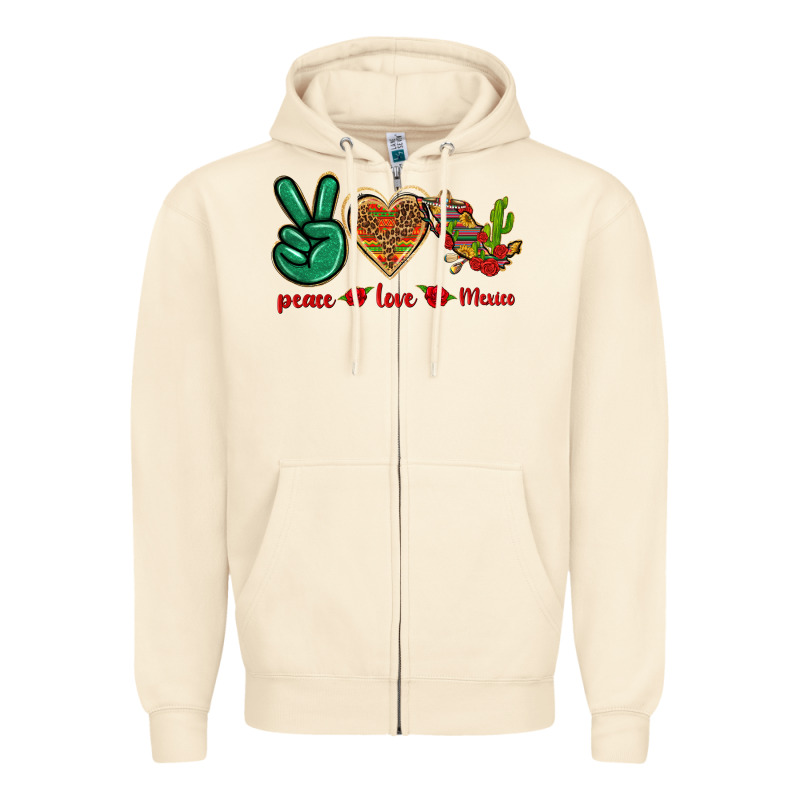 Peace Love Mexico Zipper Hoodie by texasbilliewilder | Teevron