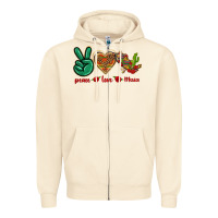 Sandshell Peace Love Mexico Zipper Hoodie - texasbilliewilder