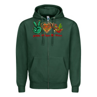 Sports Green Peace Love Mexico Zipper Hoodie - texasbilliewilder