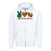 White Peace Love Mexico Zipper Hoodie - texasbilliewilder