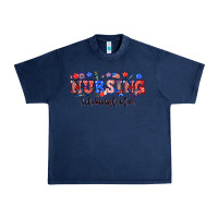 Navy 4th of july nursing administrator Urban Heavy Tee - NancyCooperArtShop