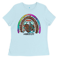 Baby Blue nurse life rainbow Ladies Tee - JahusDesignShop