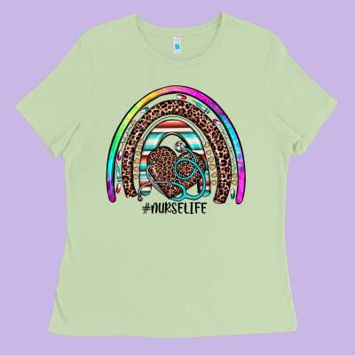 Nurse Life Rainbow Ladies Tee Designed By Jahusdesignshop