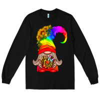 Black LGBTQ+ Pride Gnome With Donut Long Sleeve Tee - BundleAndBundleShop