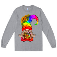 Heather Grey LGBTQ+ Pride Gnome With Donut Long Sleeve Tee - BundleAndBundleShop