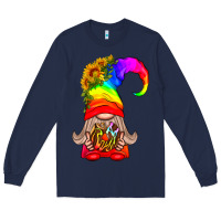 Navy LGBTQ+ Pride Gnome With Donut Long Sleeve Tee - BundleAndBundleShop