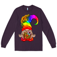 Plum LGBTQ+ Pride Gnome With Donut Long Sleeve Tee - BundleAndBundleShop