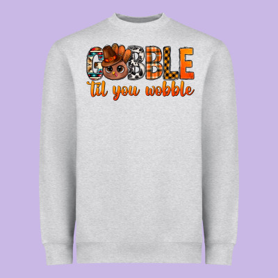 Gobble Til You Wobble Bbs Heavyweight Sweatshirt Designed By Bundleandbundleshop