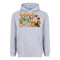 Heather Grey leaves and lattes Heavyweight Hoodie - CowGirlArtShop