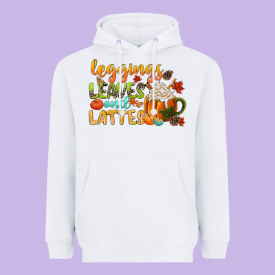 Leaves And Lattes Heavyweight Hoodie Designed By Cowgirlartshop