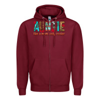 Burgundy Auntie Like a Mom Only Cooler Zipper Hoodie - texasbilliewilder