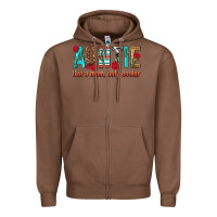 Chestnut Auntie Like a Mom Only Cooler Zipper Hoodie - texasbilliewilder