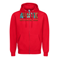 Red Auntie Like a Mom Only Cooler Zipper Hoodie - texasbilliewilder