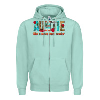 Seafoam Auntie Like a Mom Only Cooler Zipper Hoodie - texasbilliewilder