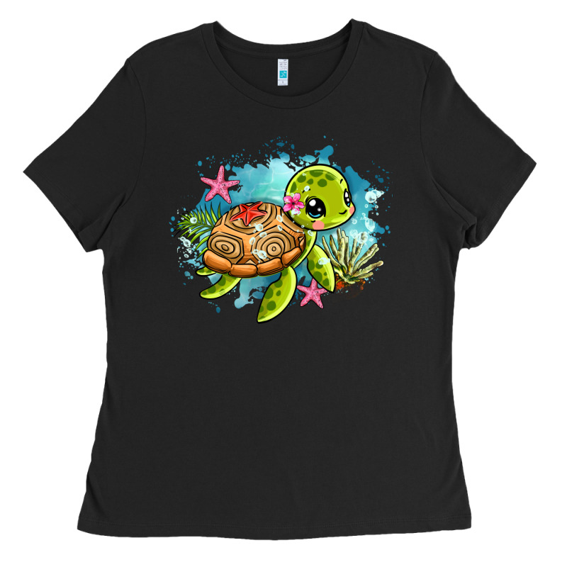 Ocean With Turtle Ladies Tee by AdoDesignShop | Teevron