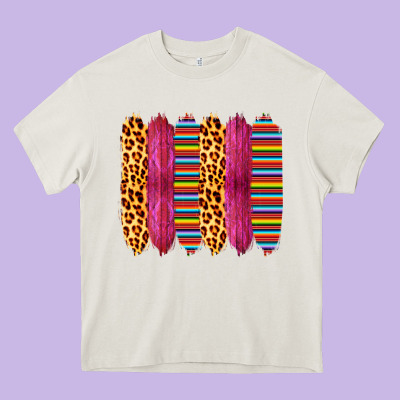 Pink Leopard Serape Brush Strokes Heavy Core Tee Designed By Bettercallsaul