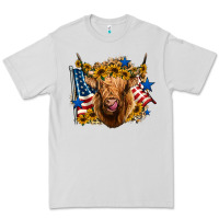 Dove Grey 4th of july shaggy cow leopard background Premium Tee - Jasminsmagicworld