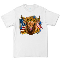 White 4th of july shaggy cow leopard background Premium Tee - Jasminsmagicworld