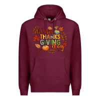 Burgundy happy thanksgiving day Premium Hoodie - CowGirlArtShop