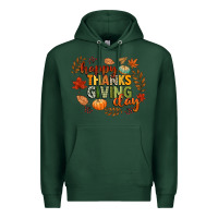 Sports Green happy thanksgiving day Premium Hoodie - CowGirlArtShop