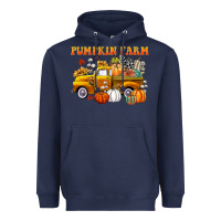 Navy pumpkin farm Heavyweight Hoodie - CowGirlArtShop