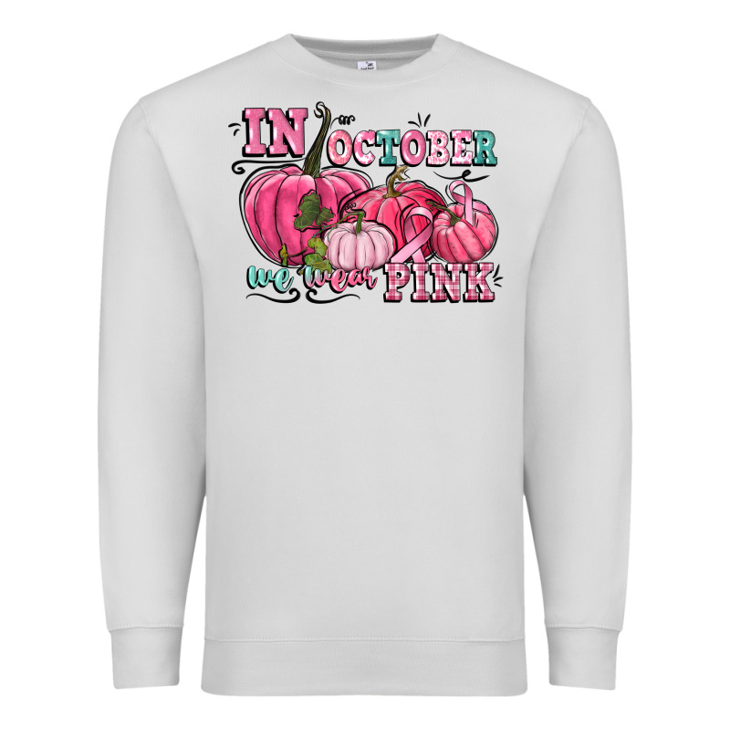 In October We Wear Pink Premium Sweatshirt by CowGirlArtShop | Teevron
