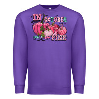 Purple in october we wear pink Premium Sweatshirt - CowGirlArtShop