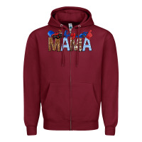 Burgundy Boy Mama Zipper Hoodie - texasbilliewilder