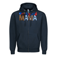 Navy Boy Mama Zipper Hoodie - texasbilliewilder