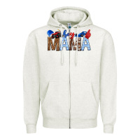 Oatmeal Heather Boy Mama Zipper Hoodie - texasbilliewilder